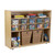 Wood Designs Multi-Use Storage Unit With Large Baskets and Translucent Cubby Trays 