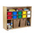 Wood Designs Multi-Use Storage Unit With Large Baskets and Assorted Cubby Trays 