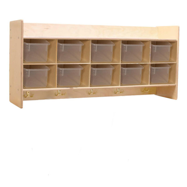 Contender C51401 Wall Hanging Cubby Storage w/10 Translucent Trays 