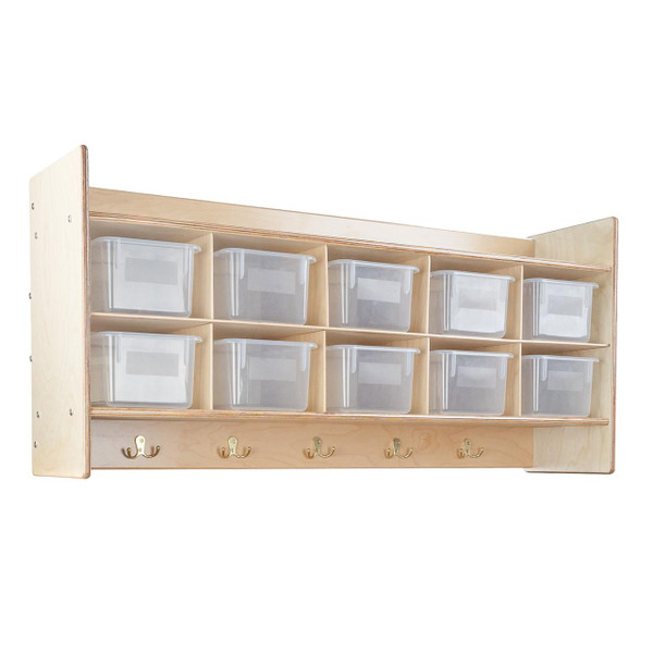 Contender C51401 Wall Hanging Cubby Storage w/10 Translucent Trays