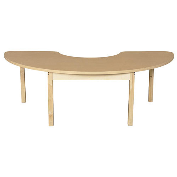 Wood Designs HPL2476HCRC24 Half Circle High Pressure Laminate Table with Hardwood Legs- 24