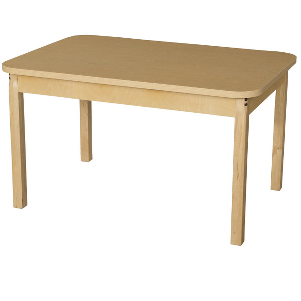 Wood Designs HPL304418 30 x 44 Rectangle High Pressure Laminate Table with Hardwood Legs- 18