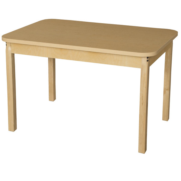 Wood Designs HPL304426 30 x 44 Rectangle High Pressure Laminate Table with Hardwood Legs- 26