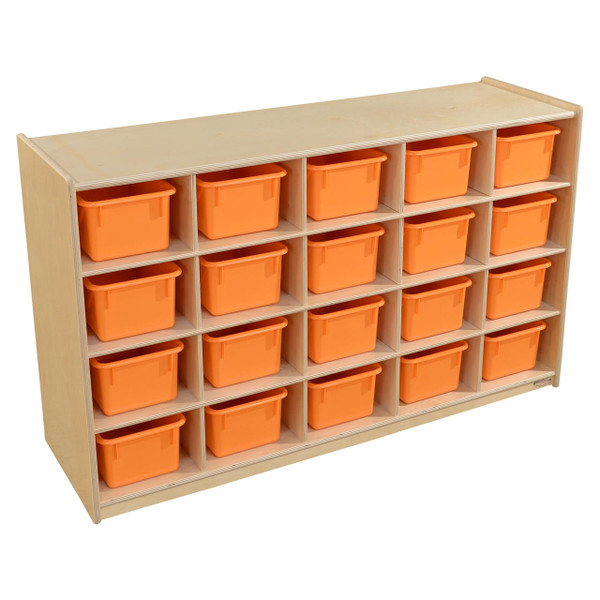 Wood Designs WD14509OR 20 Tray Storage with Orange Trays