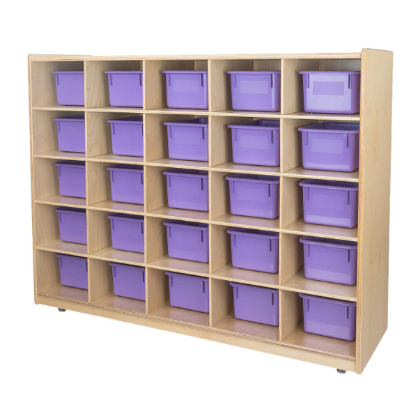 Wood Designs WD16009PP 25 Tray Storage with Purple Trays 