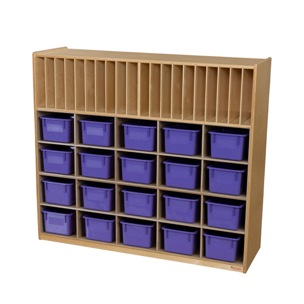 Wood Designs WD990326PP Multi-Storage with 20 Purple Trays 