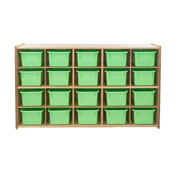 Contender C14509FLG 20 Tray Storage w/Lime Green Trays, Assembled 