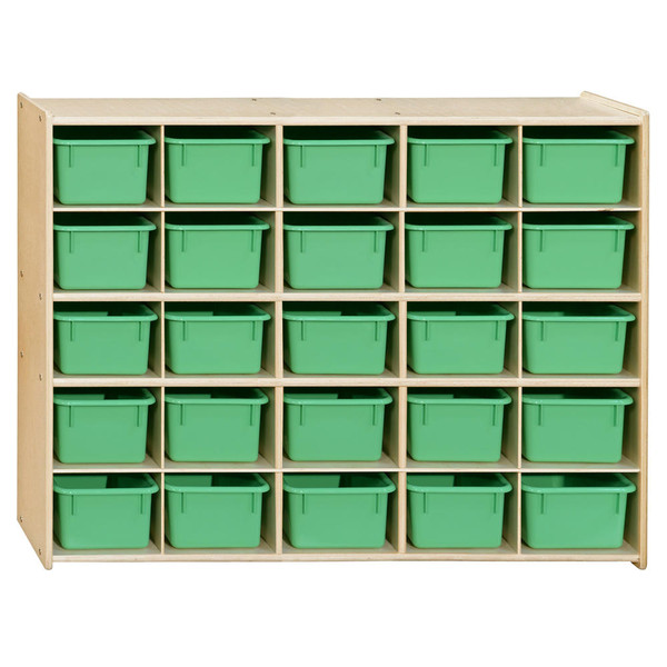 Contender C16009FLG 25 Tray Storage w/Lime Green Trays, Assembled