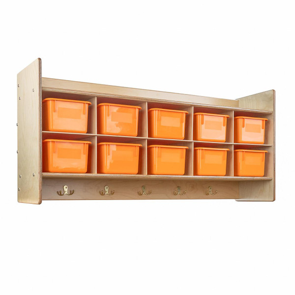 Contender C51409OR Wall Hanging & Cubby Storage w/10 Orange Trays