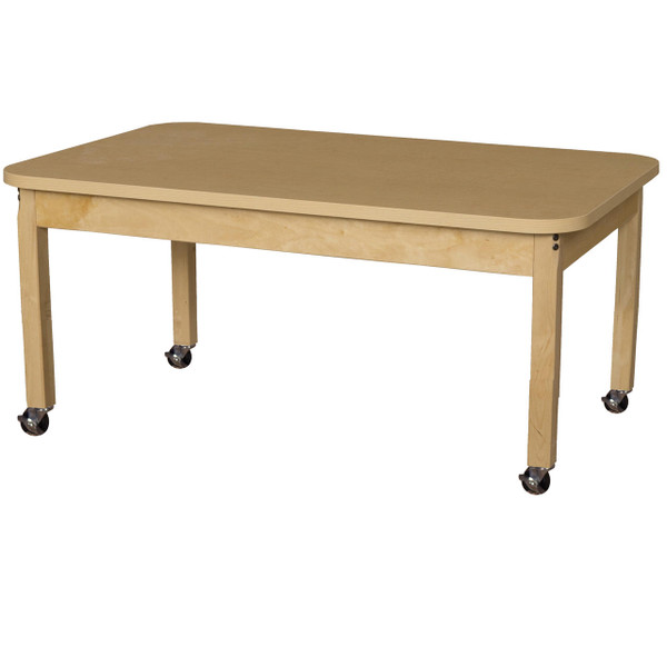 HPL304814C6 Mobile 30 x 48 Rectangle High Pressure Laminate Table with Hardwood Legs-14