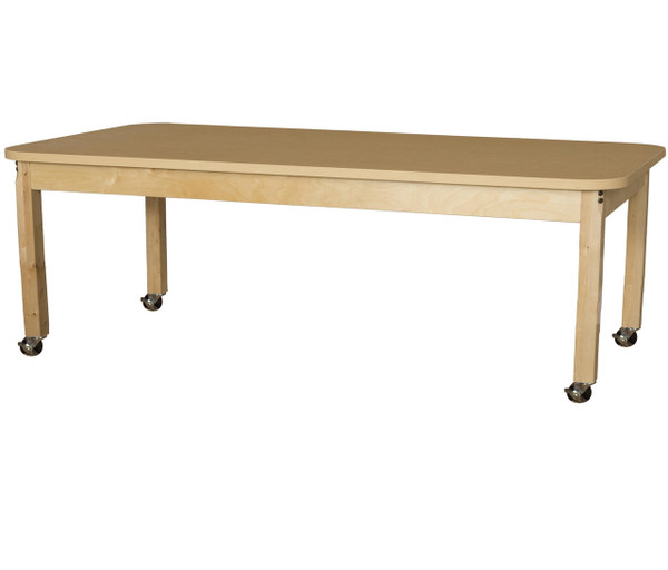 HPL307224C6 Mobile 30 x 72 Rectangle High Pressure Laminate Table with Hardwood Legs- 24