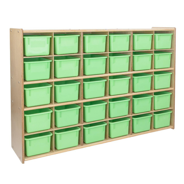 Contender 30 Tray Storage with Lime Green Trays - Assembled