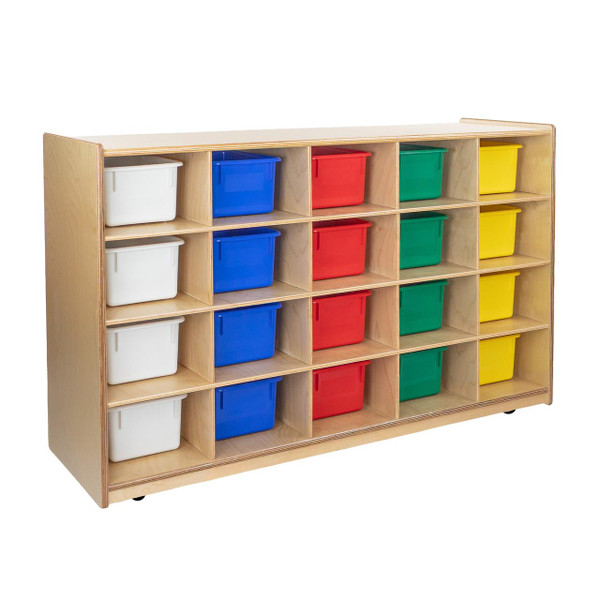 Wood Designs WD14503 20 Tray Storage with Assorted Trays 