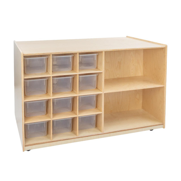 Wood Designs WD16601 Double Mobile Storage with (12) Translucent Trays 