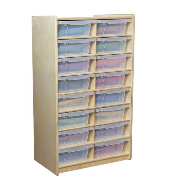 Wood Designs 16 Letter Tray Storage Unit with Translucent Trays