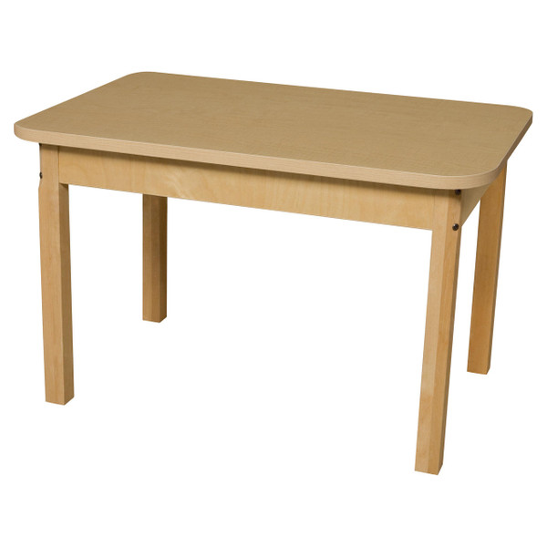 Wood Designs HPL243622 24 x 36 Rectangle High Pressure Laminate Table with Hardwood Legs- 22