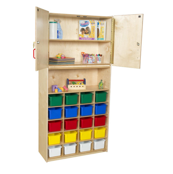 Wood Designs WD56203 20 Tray Vertical Storage Cabinet w/Assorted Trays