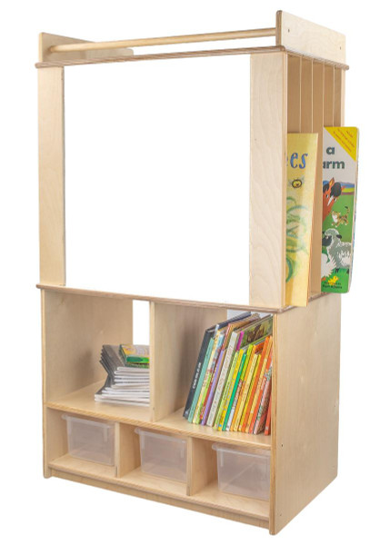 Wood Designs WD99541 Store-It-All Teaching Center w/3 Translucent Trays 