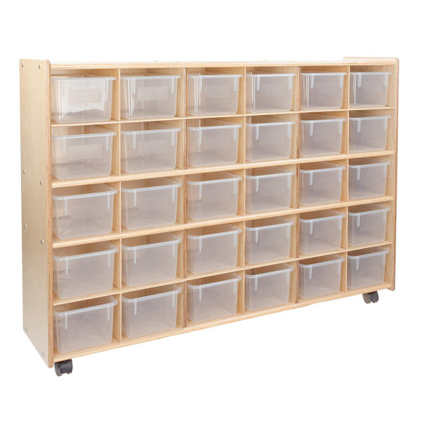 Contender C16031F-C5 30 Tray Storage w/Translucent Trays, Assembled w/Casters