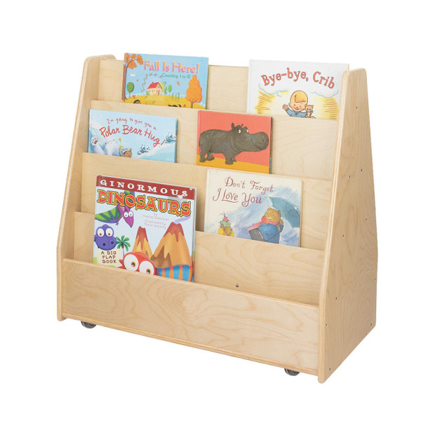 Contender C34230F-C5 Mobile Double Sided Book Display, Assembled w/Casters