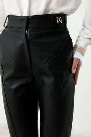 Crne kožne pantalone 8626701-4