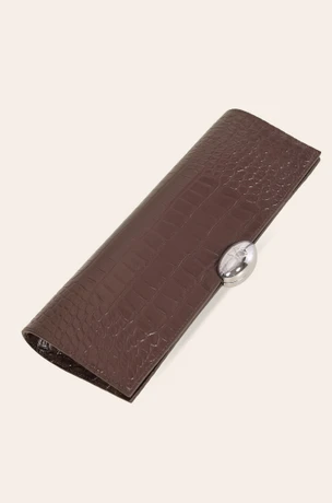 Braon kožna tašnica sa printom 3401406-6
