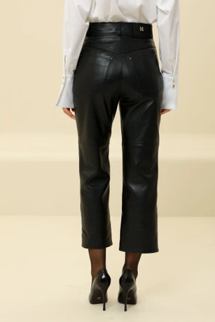 Crne kožne pantalone 8627801-6