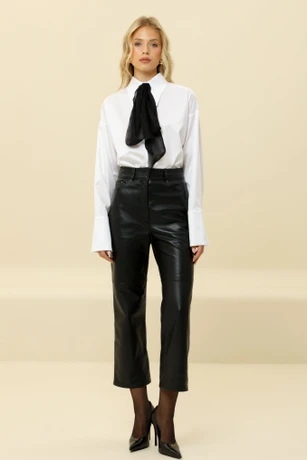 Crne kožne pantalone 8627801-6