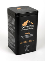 OLYMPUS Mountain Tea, Vitality.  Organic Tea Herb Mix of: Greek Mountain Tea (Sideritis Scardica) - Peppermint-Lemon Balm - Sage. Metal Tin Box 50 g / 1.76 oz