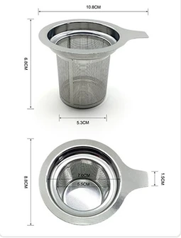 Stainless steel loose tea infuser with fine mesh — view 1