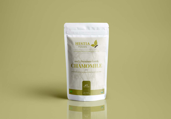  100% Organic  Greek Chamomile, 40 Tea bags by Hestia Foods. Net Weight 60 g / 2.11 oz