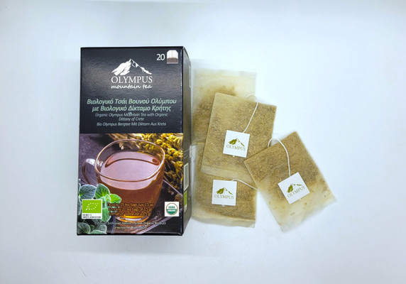 Organic Olympus Mountain Tea with Organic Dittany of Crete in tea Bags