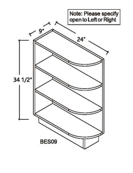 End Base Cabinet Open Shelves