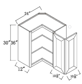 Lazy Susan Wall Cabinet 1 Door 30" - 42"