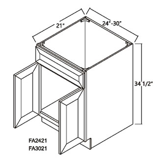 Sink Base Vanity Cabinet 2 Doors 1 Dummy Drawer