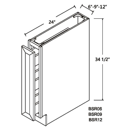 Spice Rack Base Cabinet 1 Drawer