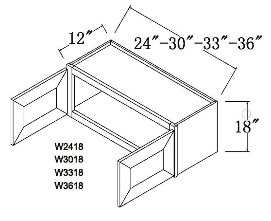 Standard Wall Cabinet 2 Door 18"