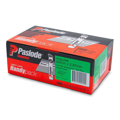 Buy online Paslode 1000 Pack 50mm x 2.87mm Gal Impulse Nails from Canterbury Timbers and Building Supplies