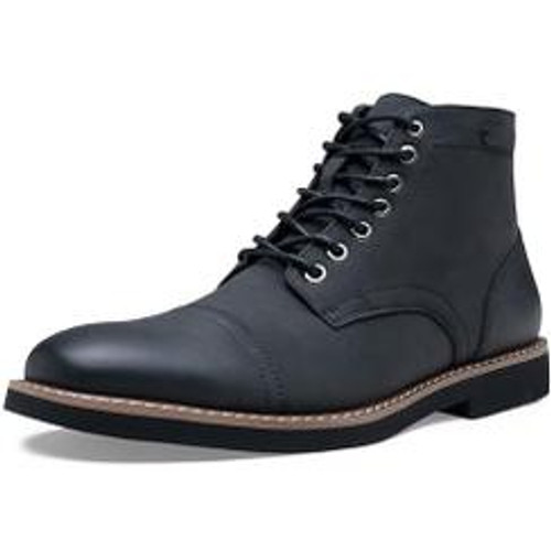 Vostey Men Boots Leather Cap Toe Boots Size 10.5