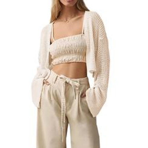 Cropped-Cardigan Sweaters for Women M