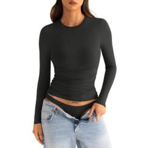 EasyGala Women's Double Lined Long Sleeve Shirt Top Tight Fitted