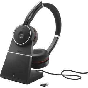 Jabra Evolve 75+ UC - Stereo - Wireless - Bluetooth - Active Noise Cancelling - WITH CHARGING STAND - Headset (7599-838-199)