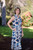 Blue Ikat Print Dress