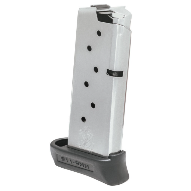 911 7-RND Stainless Steel Magazine w/ Pinky Extension - 9mm