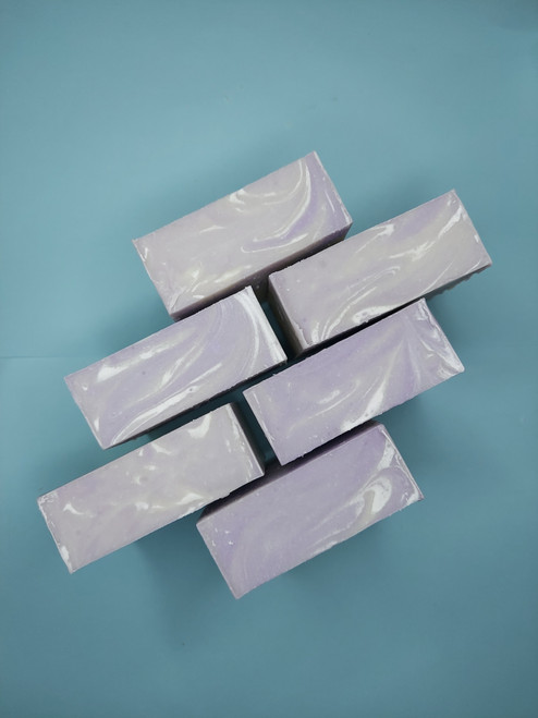 These soap bars have swirls on top.