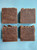 Real coffee gives this soap a beautiful brown color.
Image shows side view of 4 bars of soap.