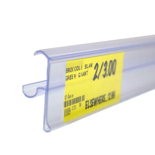 Price Tag Molding Ticket Holder For Double Wire Cooler Shelf Clear
