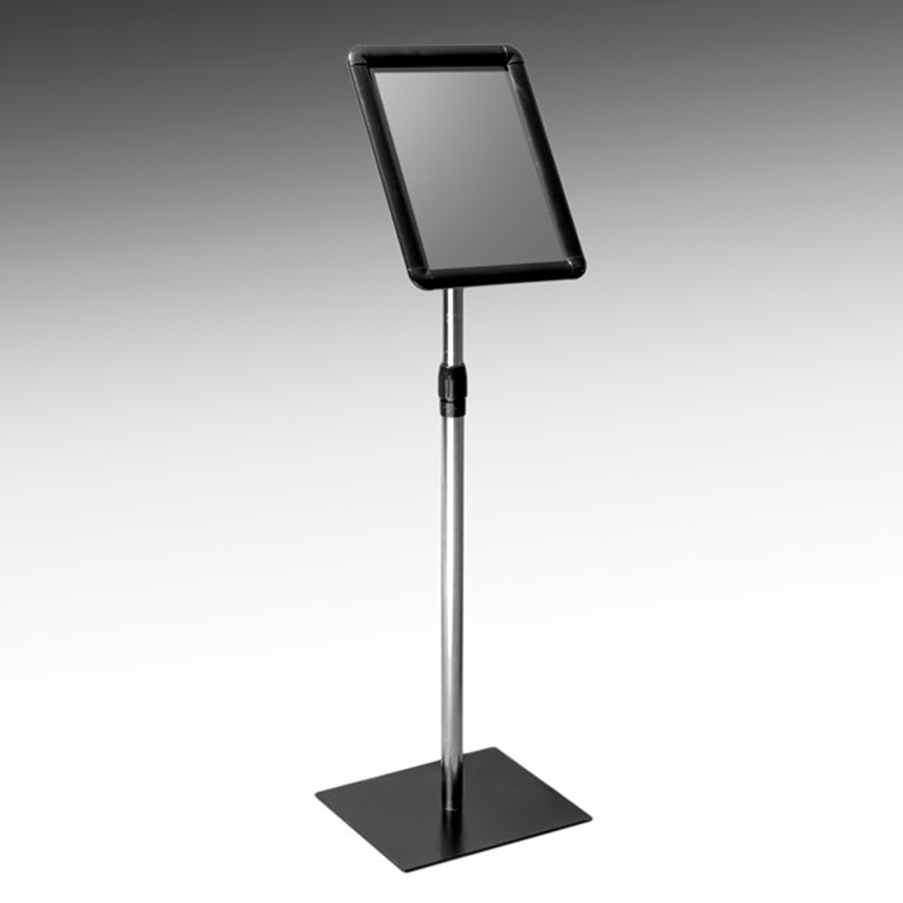 Deluxe Utility Pedestal Sign Display Stand Heavy Steel Base with  Adjustable Post Height: 24
