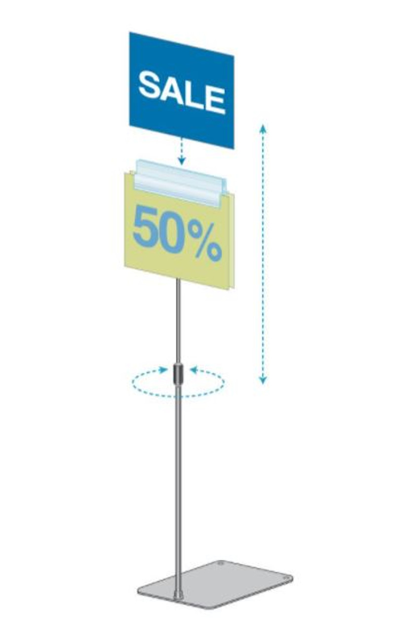 Economy Gripper Sign Holder, Adhesive Back, Use Flat or Vertical, 3L