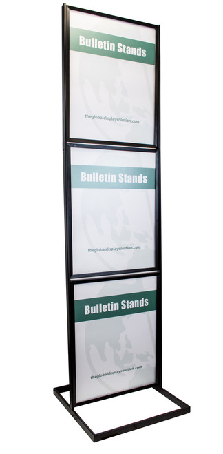 Three-Tier Poster Stand Display - Black - 22"w x 28"h